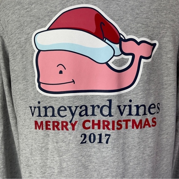VINEYARD Vines Women’s Long Sleeve Santa Whale Pocket T-shirt in Grey Size L - Picture 5 of 12